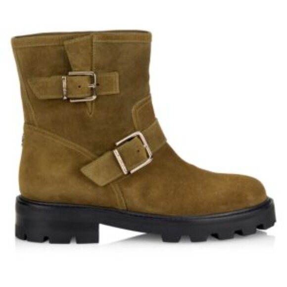 Jimmy Choo Women's Youth II Caper Green Suede Ankle Boots - EU36/US6 - Picture 2 of 16